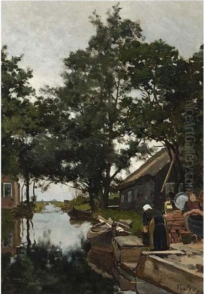 A Washerwoman Near A Canal, Giethoorn - view 1