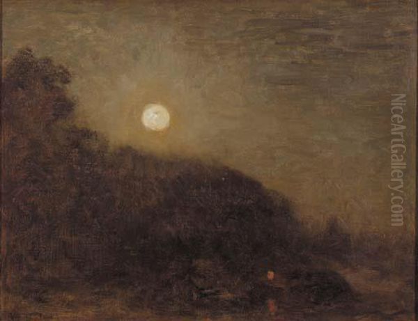 A Moonlit River Landscape - view 1