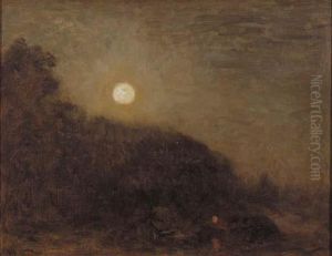 A Moonlit River Landscape by Willem Bastiaan Tholen