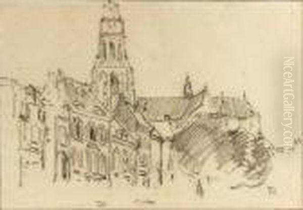 A View Of The Market, Arnhem, The Eusebius Church Beyond - view 1