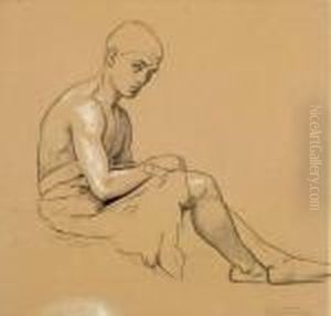 Studie Eines Sitzenden by Hans Thoma
