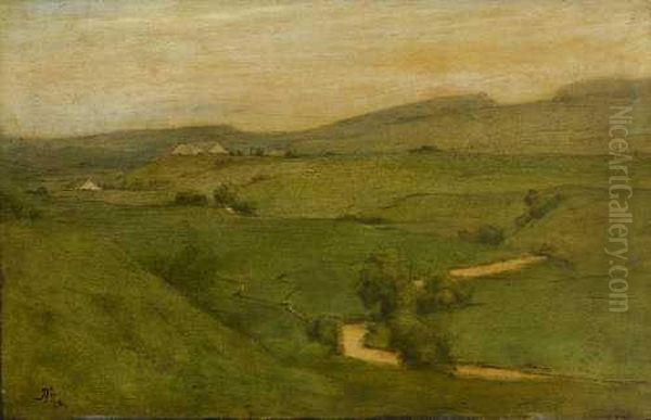 Hugelige Landschaft Mit Bachlauf - view 1