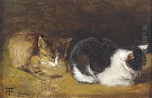 "zwei Katzchen". by Hans Thoma