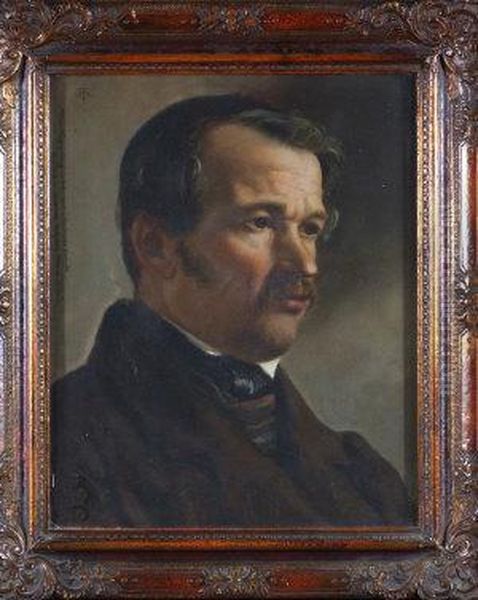 A Bust Portrait Of A Gentleman Wearing A Brown Coat And A Silk Cravat - view 1