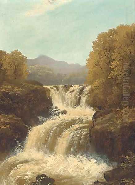 A waterfall in full spate; and A tranquil pool - view 1