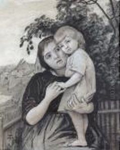 Muttergluck. by Hans Thoma