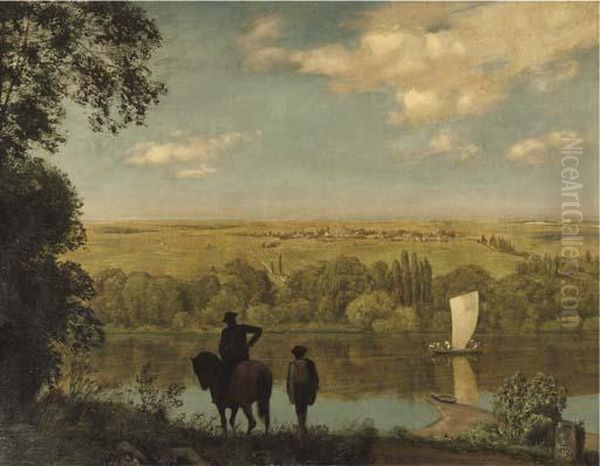 Mainlandschaft: Rhenish Landscape With A Horseman - view 1