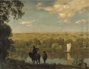 Mainlandschaft: Rhenish Landscape With A Horseman by Hans Thoma