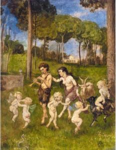 Kinder Und Puttenreigen by Hans Thoma