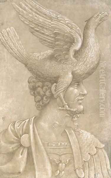 A classical warrior crowned with an eagle - view 1