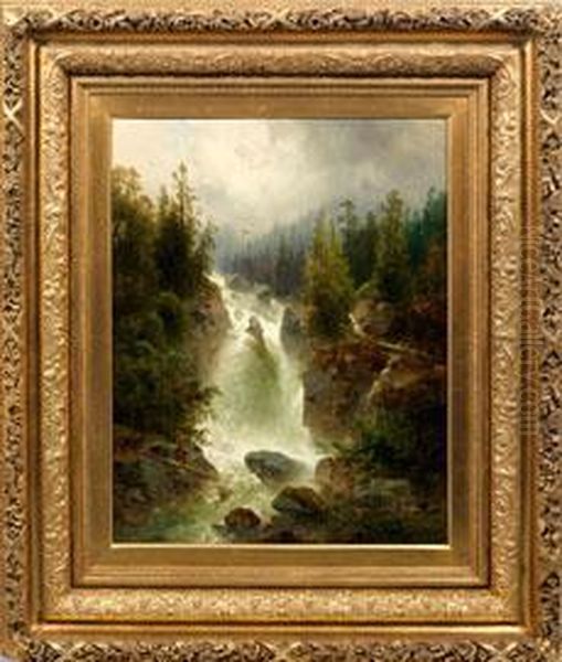 Reisender Gebirgsbach Mit Wasserfall In Den Alpen - view 1