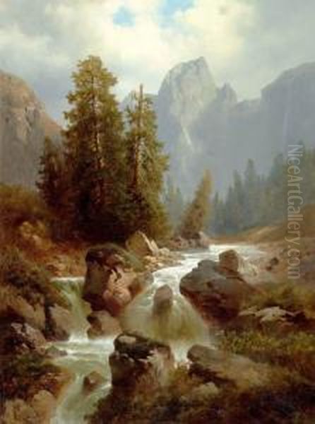 Mountain Landscape With River. - view 1