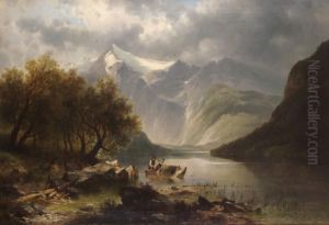 Alpesi Taj Csonakazokkal by Josef Thoma