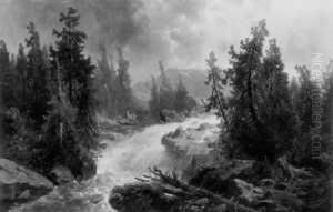 Gebirgslandschaft Mit Bergbach. by Josef Thoma