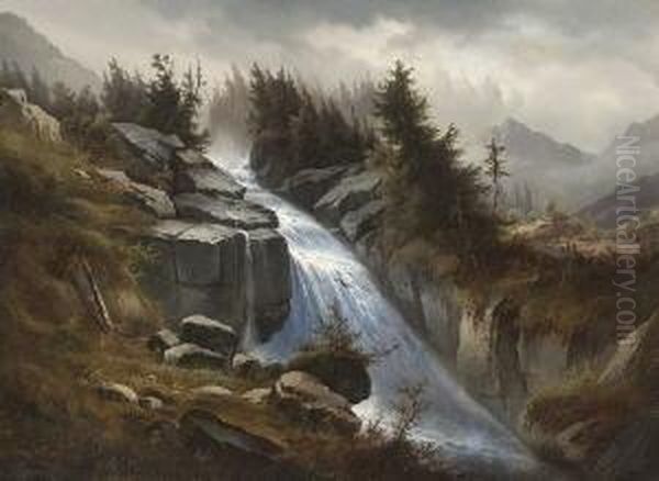 Wasserfall Im Gebirge. - view 1
