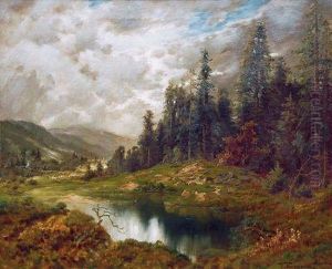 Oberbayrische Landschaft Mit Bergsee by Desire Tomassin
