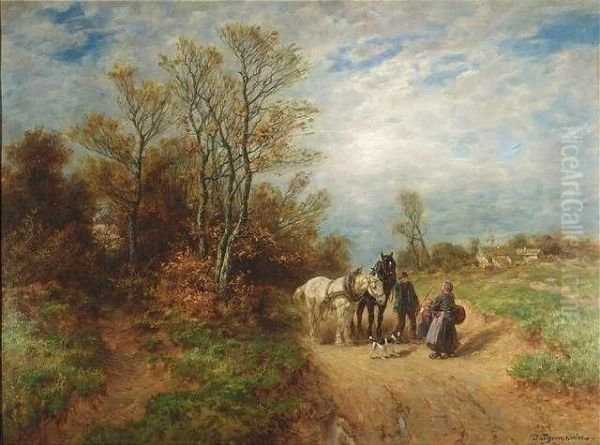 Autumnal Landscape With A Peasant Family On A Path - view 1