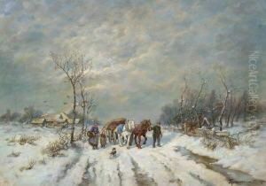 Bauernfamilie Mit Pferdefuhrwerk
In Winterlandschaft. by Desire Tomassin