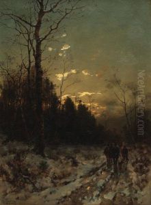 Hunters And Dogs In Winter Hunters And Dogs In Winter