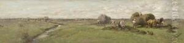 Heuernte In Weiter
Bachlandschaft. - view 1