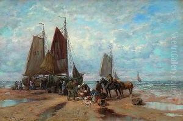 Hollandische Fischerboote Am
Strand. - view 1