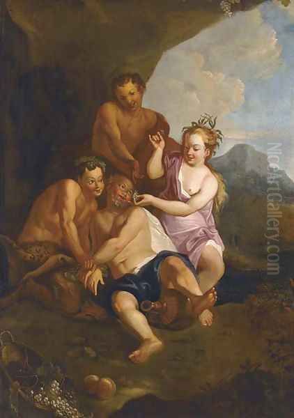 The drunken Silenus with satyrs and a nymph - view 1