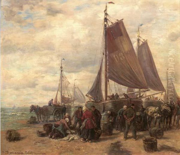 Sorting The Catch On The Beach Of Dunkirk (?) - view 1