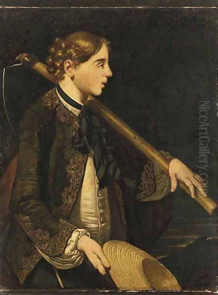 A young Man with a Hoe - view 1