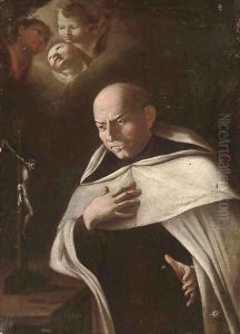 A Dominican Saint adoring the Cross