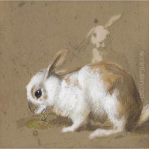 Rabbits; Blue Tit by Archibald Thorburn
