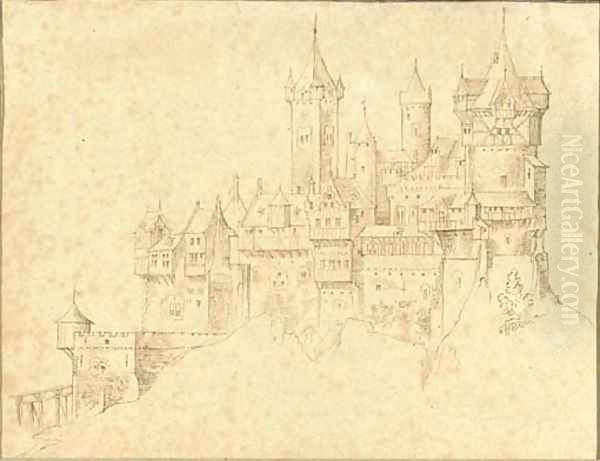 An extensive castle on a mountain peak - view 1