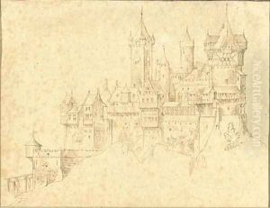 An extensive castle on a mountain peak