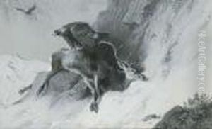 A Golden Eagle On A Dead Stag by Archibald Thorburn