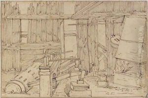 A forge powered by a watermill by Roelandt Jacobsz Savery