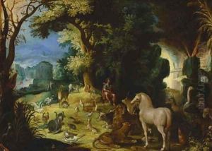Orpheus charming the animals