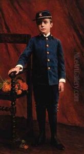 Portrait of a boy in 'Yankee' uniform by American School