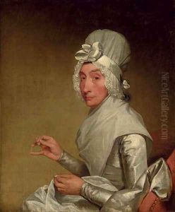 Portrait of a Lady in a White Dress and Bonnet by American School