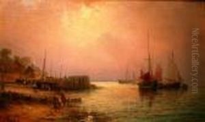 Fishing Boats Off Shore