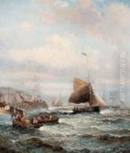 A Busy Harbour Scene A Busy Harbour Scene