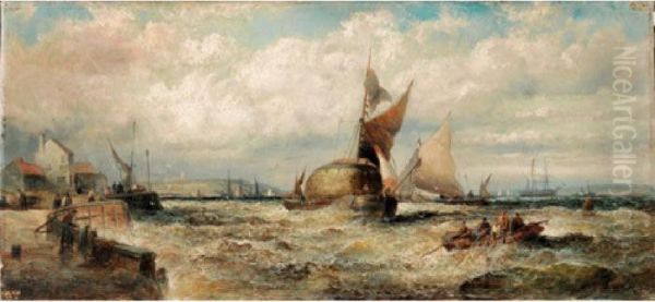 Wind Against Tide, Barges, Mouth
Of The Thames; A Fresh Breeze, Old Hulks On The Hamoaze, Devonport - view 1
