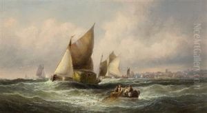 Hay Barge And Fishing Vessels In The Thames Estuary