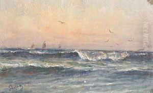 Automne a la Cate Flamande sunset over the sea by Romain Steppe