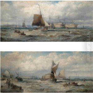 A Fresh Breeze, Old Hulks On The
Hamoaze, Devonport; Wind Against Tide, Barges At The Mouth Of The
Thames A Fresh Breeze, Old Hulks On The
Hamoaze, Devonport; Wind Against Tide, Barges At The Mouth Of The
Thames