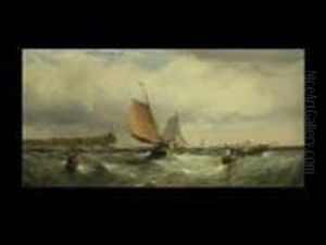 Fischerboote Vor Der Kuste by William A. Thornley or Thornbery