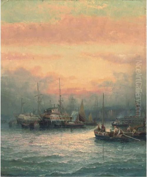 Hulks On The Medway At Dusk - view 1