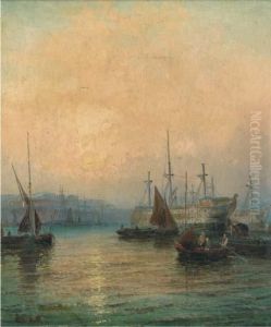 Hulks In The Medway At Dusk