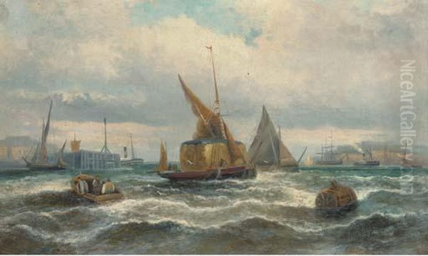 Hay Barges And Other Shipping In The Harbour - view 1