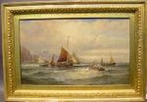 Fishing Boats Off Whitby by William A. Thornley or Thornbery