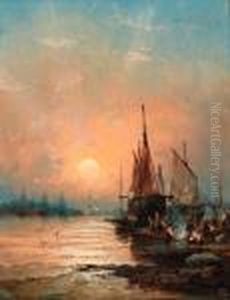 Dusk On The River; And The Port By Moonlight