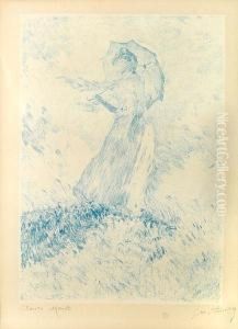 Figure En Plein Air by William Georges Thornley